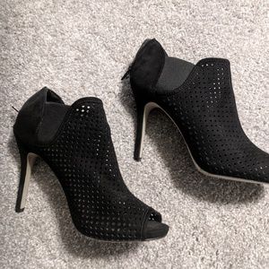#Madden Girl black peep toe heel booties